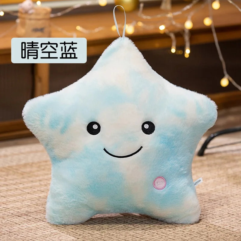 Cute Star LED Light Glow in Dark Stuffed Pillow Doll Luminous Pillow Toy with PP Cotton Filling Kids Toys for Children