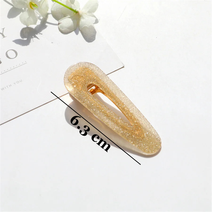 Big Hair Accessories Women Head Pins Fashion Jewelry Water Drop Rectangle Acrylic Hair Clip Barrettes Headwear for Girls 2019