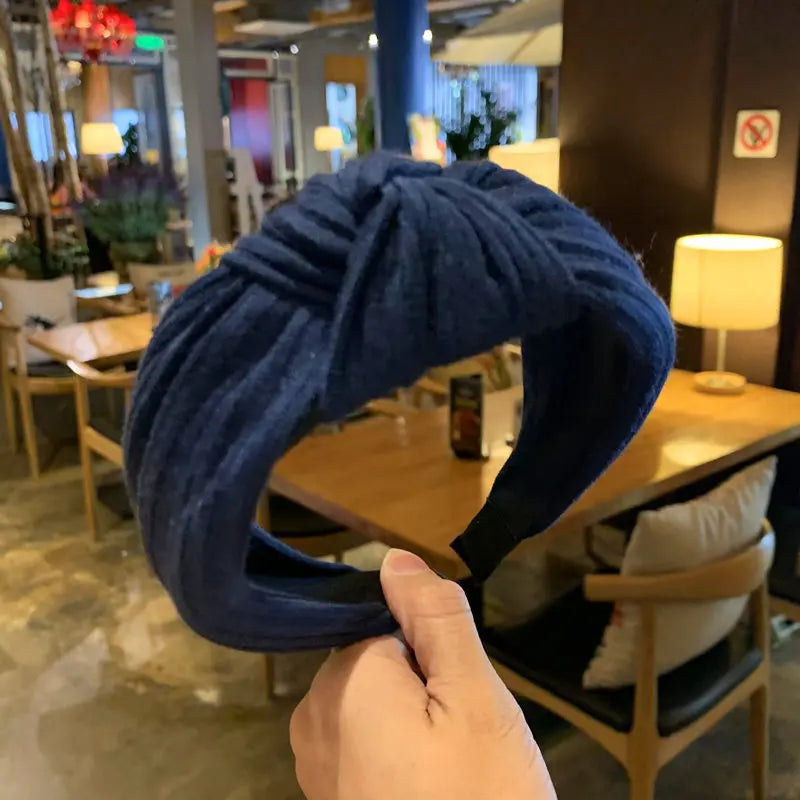 Winter Golden Chain Woolen Headband For Women Korea Handmade Soft Fur Hairband Hot Sale Outdoor Hair Accessories Headwear
