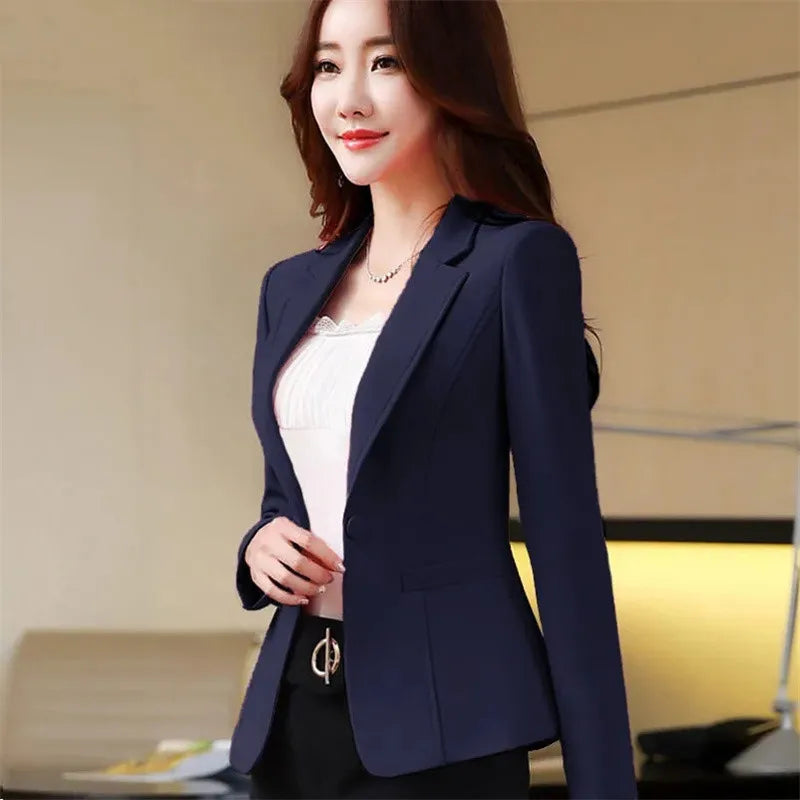Suit Jacket Women Spring And Autumn Women's Suits Coat Long Sleeve 2025 New Season Korean Fashion Slim Top Women Blazer Black