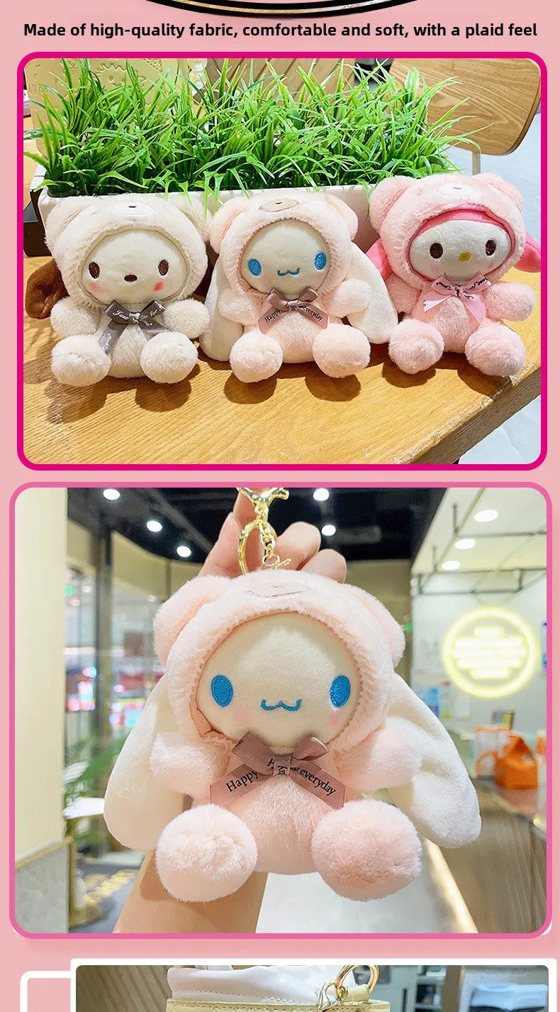 Cute Cross-Dressing Bear Mini Plush Pendant Doll Super Soft Wholesale Melody Cartoon Keychain Toy  Feature Washed
