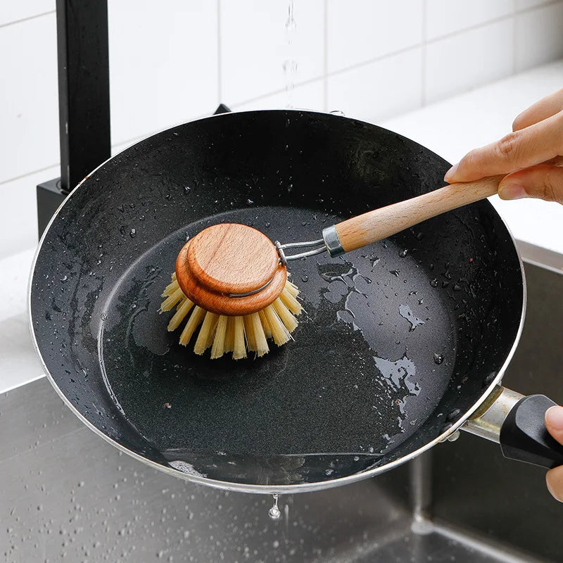 Kitchen Cleaning Brush Tool Clean Wash Brush Bamboo Dish Washing Brush Pan Pot Cleaner Kitchen Brush For Dishes Cleaning Tools