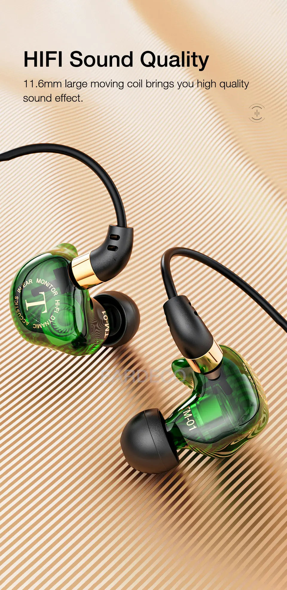 EARDECO HiFi Wired Headphones Heavy Bass In-ear Headphone Headset with Mic Earphone Sport Wire Phone Earbud Headset Stereo