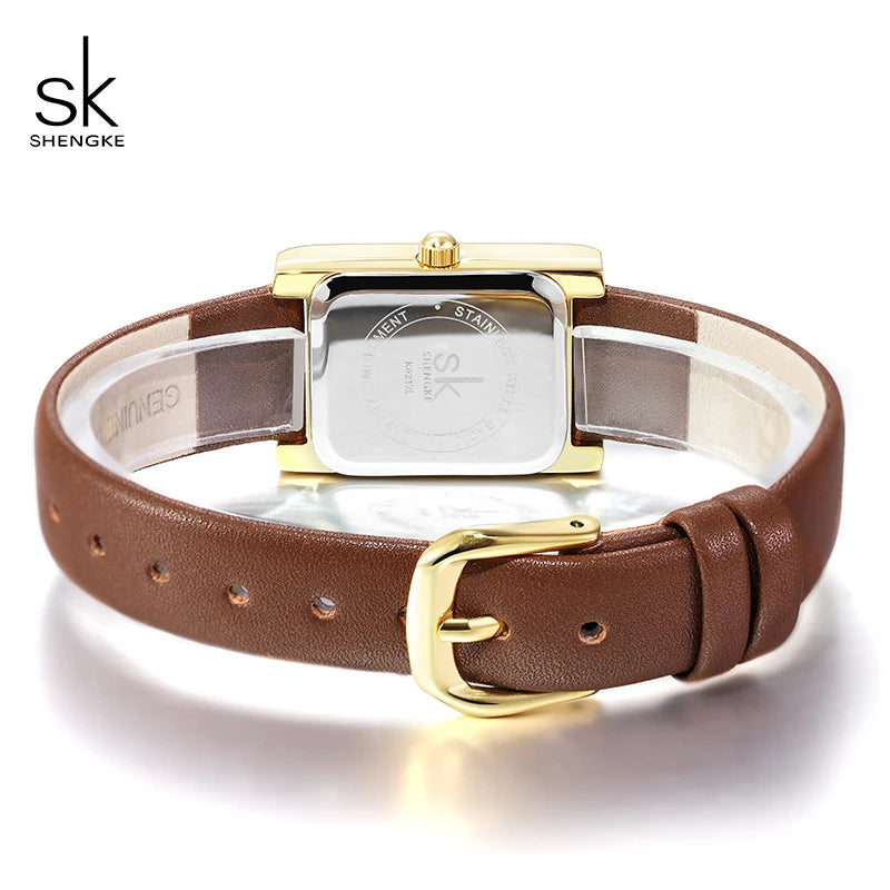 SK Fashion Ladies Genuine Leather Watches Luxury Small Women's Watch Fashionable Waterproof for Business Watch Women