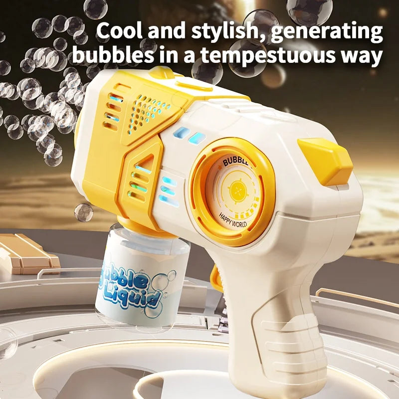 Hot Selling Bubble Guns Soap Toy for Kids Electric Bubble Gun With Light Automatic Bubble Gun for Wedding Toys