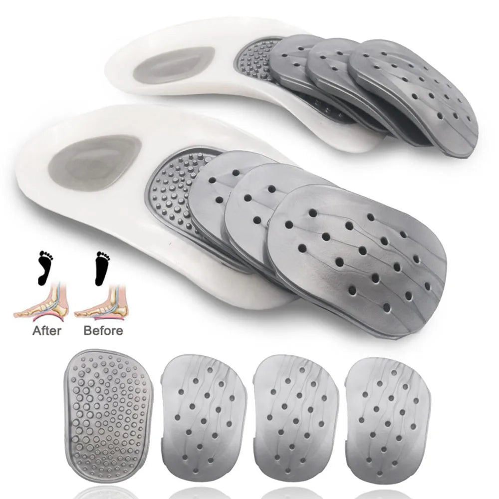 1 Set Orthopedic Shoes Insoles For Feet Foot Massager Sccessories Arch Support Plantar Fasciitis Knee Pads For Work Shoe Sole