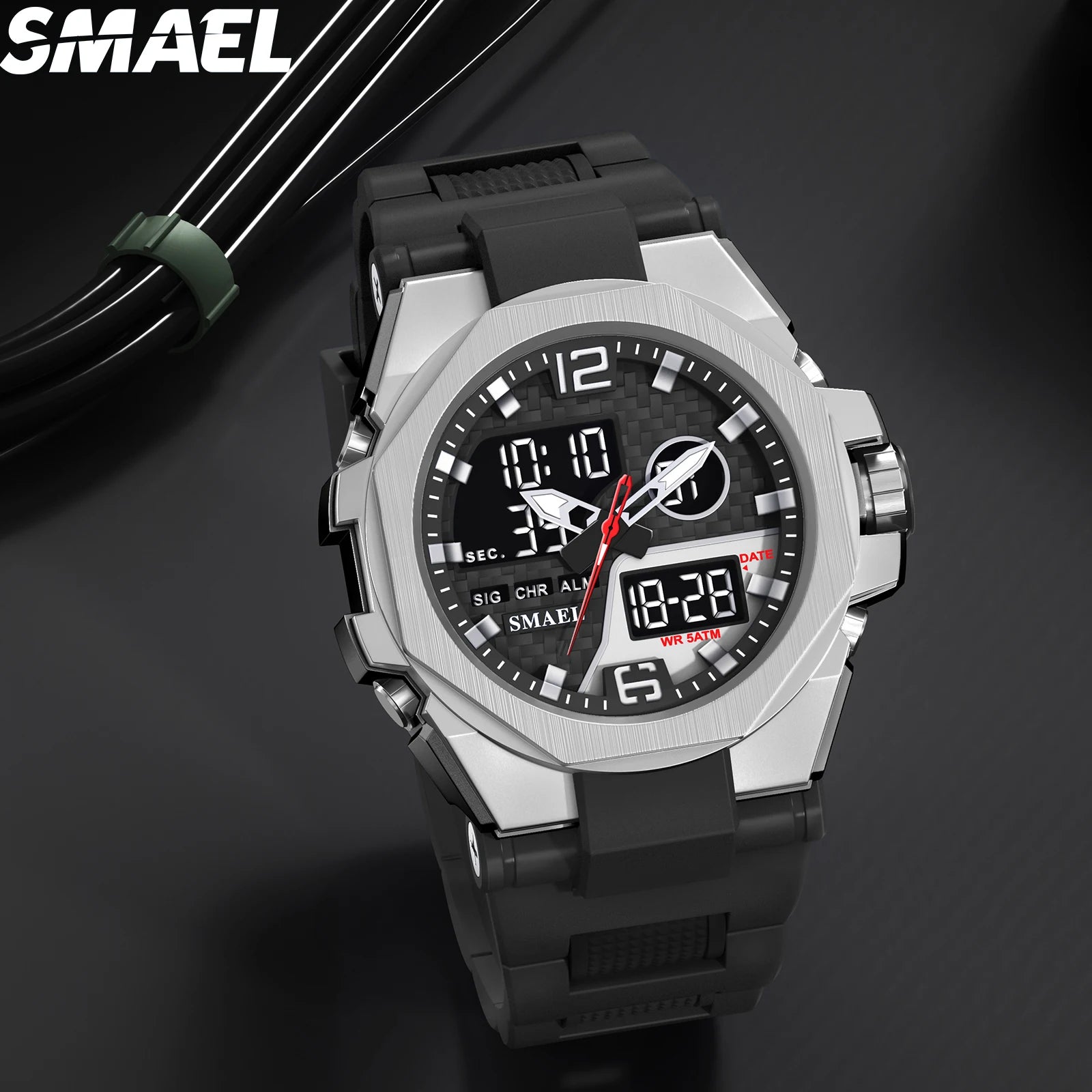 SMAEL 8103 New Hot Selling Fashion Wrist Analog Digital Watch G Sports Shock Waterproof Luminous Alarm Cheap Black Watch Men