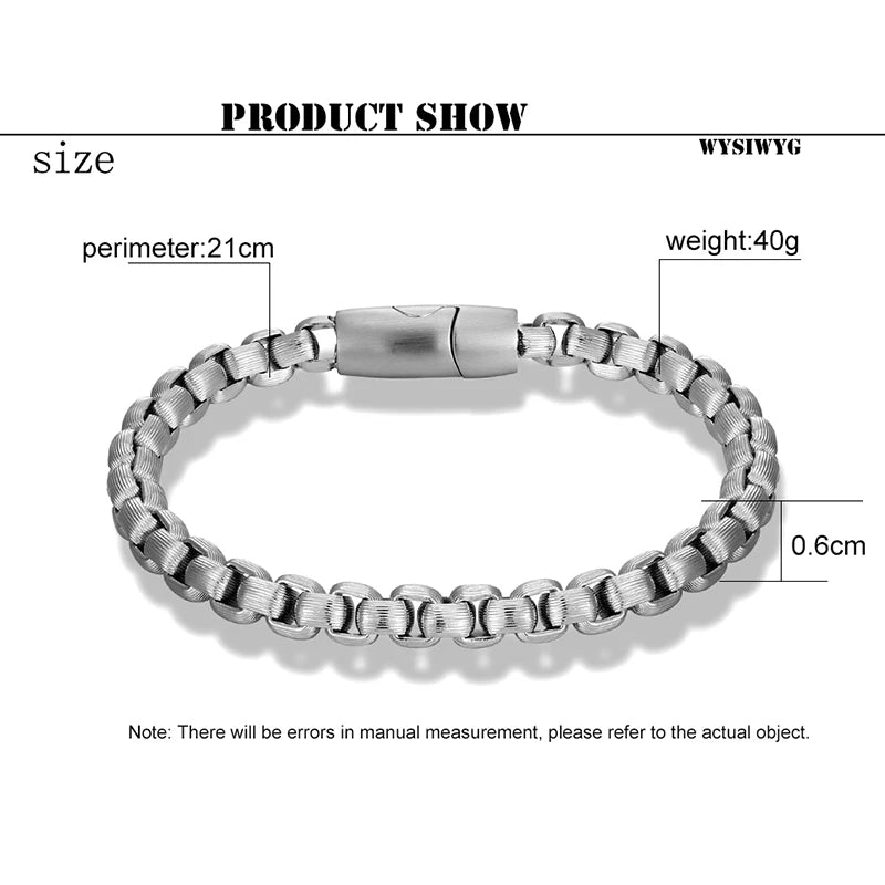 Stainless Steel Bracelet Men Vintage Hand Chain Punk Motorcycle Accessories boy Jewelry Retro Metal Charm Bracelets Friends Gift