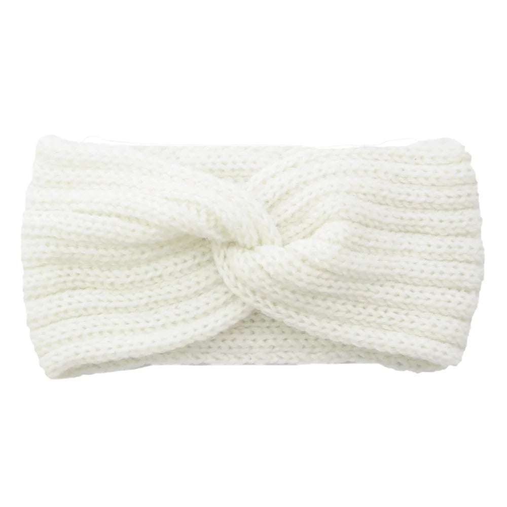 Winter Warm Knitted Knot Cross Headband for Women Girls Autumn Elastic Hair Holder Hair Band Solid Headwear Hair Accessories
