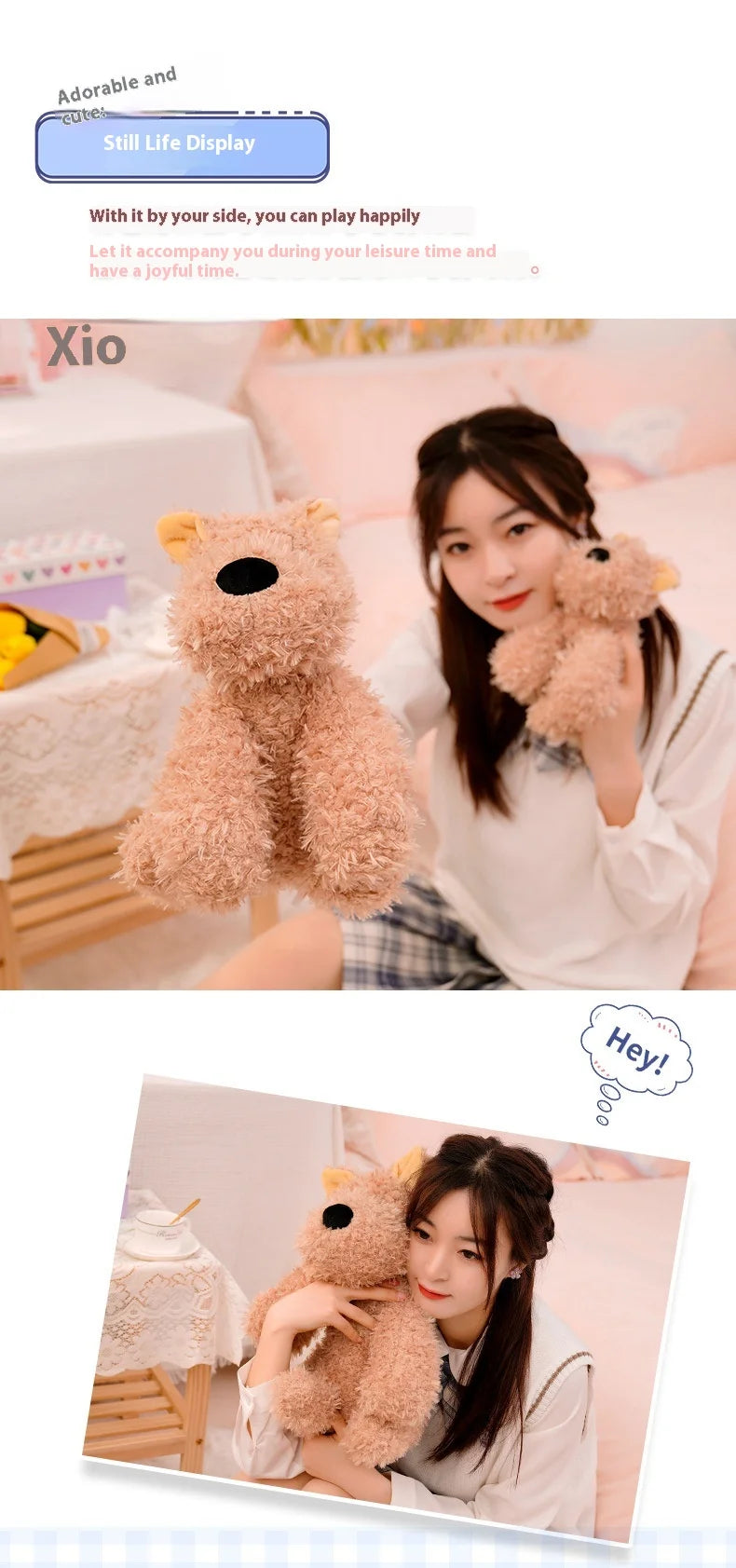 British West Highland Female Puppy Toy Original Scribbled Design Super Soft Plush Dog Doll Furry Scottish PP Stress Relief