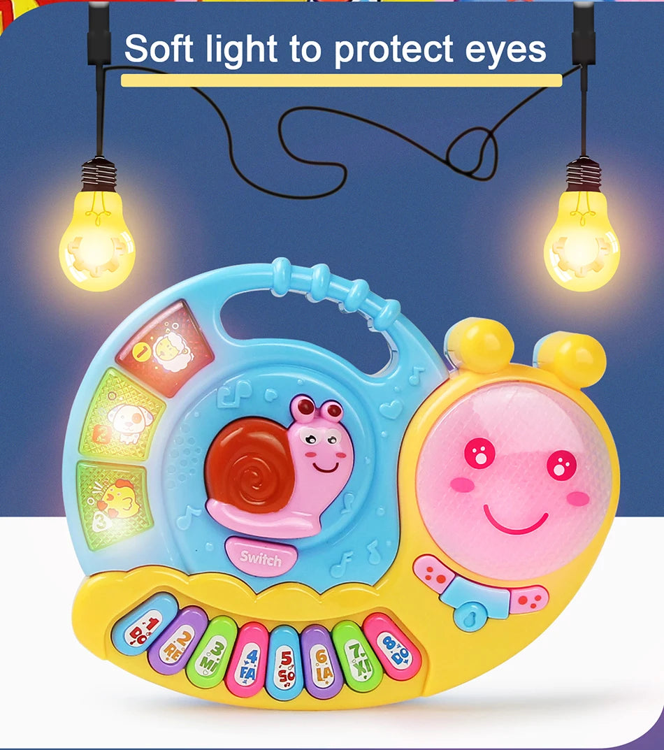 Kid Cartoon Piano Keyboard Game Electronic Multifunctional Toy Animal Sound Flashing Light Baby Instrument Educational Toys Gift