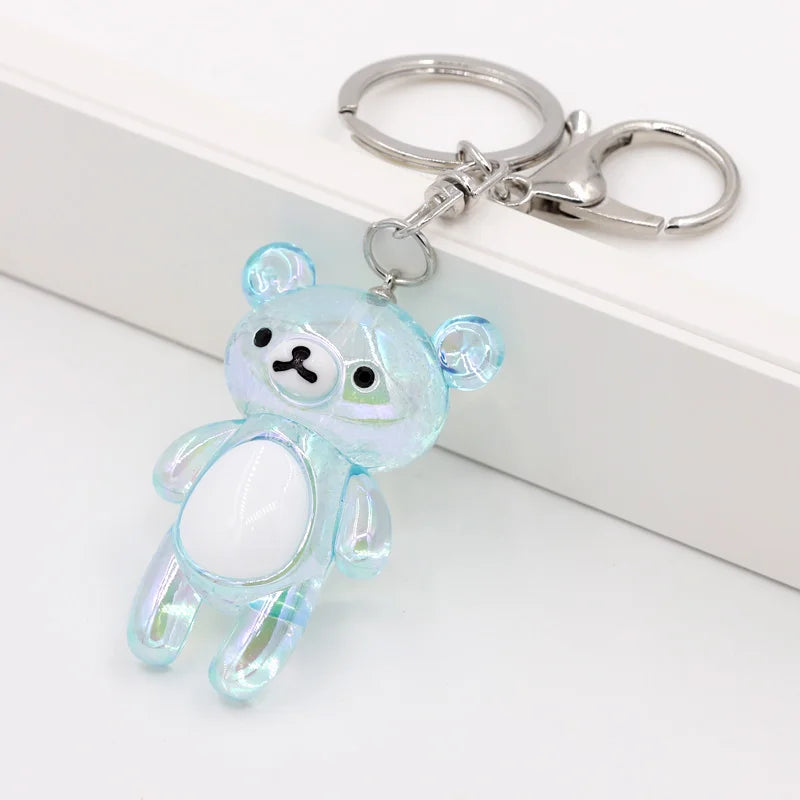 Key Chain Accessories for Women Bag Decoration Pendant Cute Bear Keychains Jewelry Car Key Ring Boy Girl Gifts