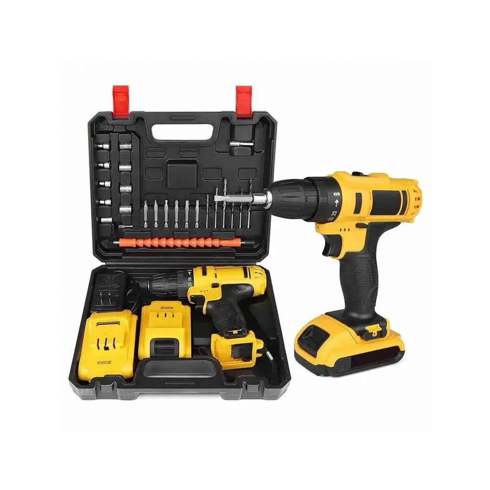 Multi-functional Home Improvement Tool Box with Power Drills for Electric Drilling and Home Decoration