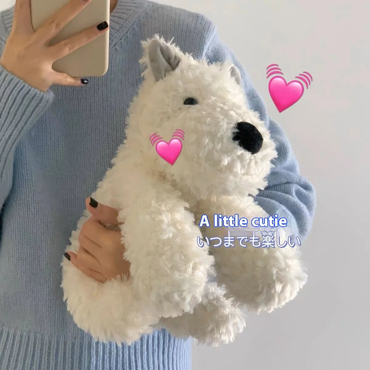 British West Highland Female Puppy Toy Original Scribbled Design Super Soft Plush Dog Doll Furry Scottish PP Stress Relief