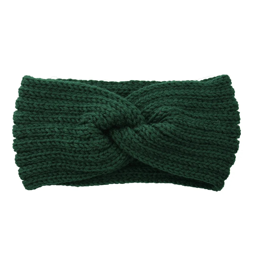 Winter Warm Knitted Knot Cross Headband for Women Girls Autumn Elastic Hair Holder Hair Band Solid Headwear Hair Accessories
