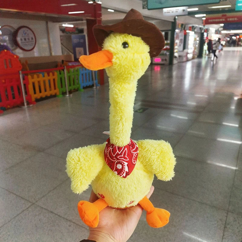 New Product Electric Repeat Twist Duck Learn to Speak Recording Pet Interactive Soft Dancing Plush Toy