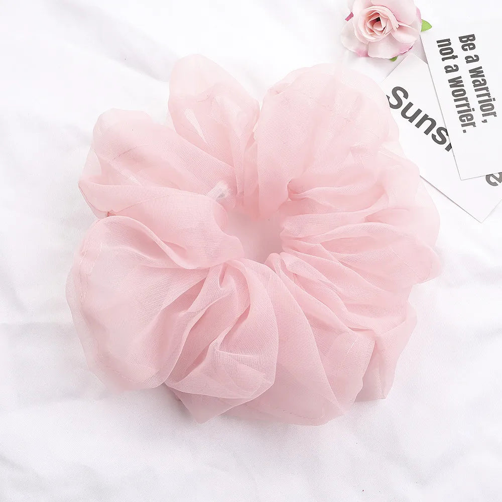 2020Korean Big Size Organza Hair Scrunchies For Women Elastic Hair Bands Girl Headwear Ponytail Holder Hair Tie Hair Accessories