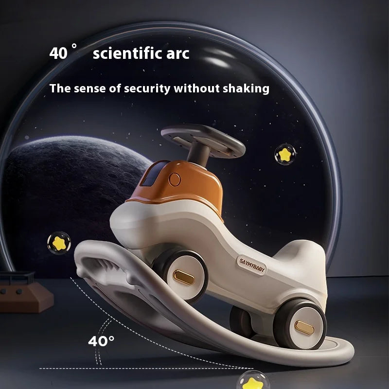 Four-in-One Multifunctional Ride-On Toy for Kids Excavator Rocking Horse Baby Yo-Yo Car with Battery Power Unisex Plastic Toy