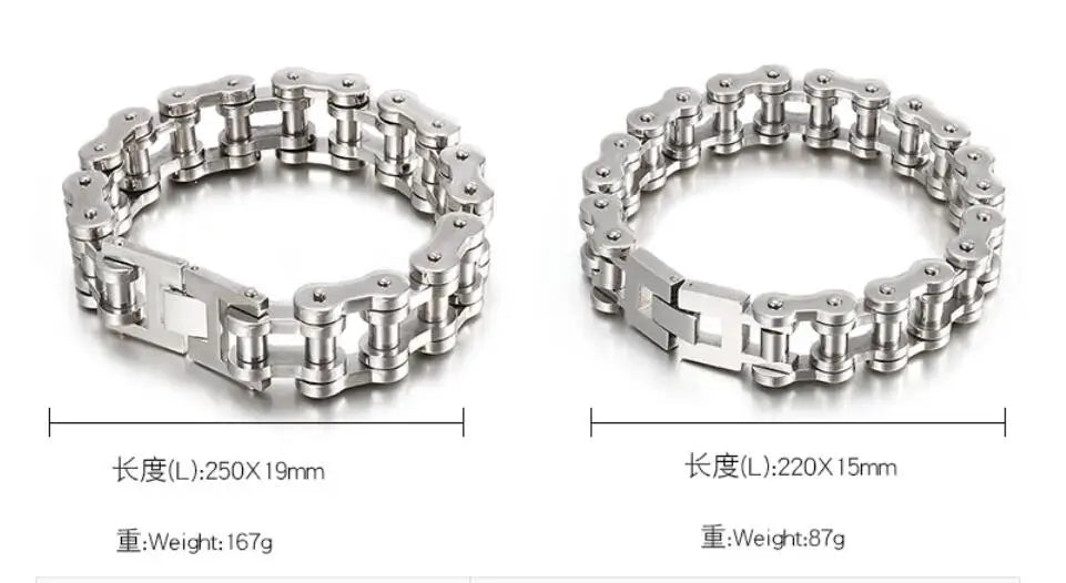 Trendy men's fashion accessories stainless steel bracelet Simple and versatile motorcycle bicycle chain men's jewelry