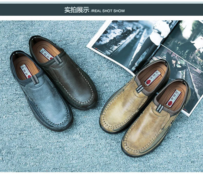 Men Casual Shoes Loafers Sneakers 2021 NEW Fashion Handmade Retro Leisure Loafers Shoes Zapatos Casuales Hombres Men Shoes