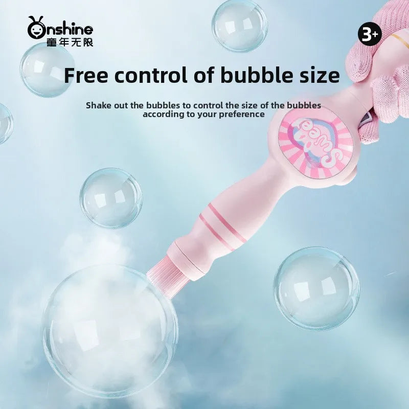 2025 Kids Automatic Magic Bubble Blower with Cool Smoke Effect - Fun Outdoor Summer Toy for Children