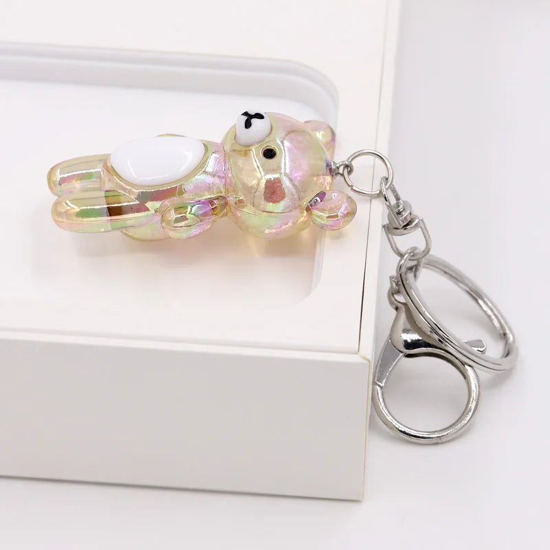 Key Chain Accessories for Women Bag Decoration Pendant Cute Bear Keychains Jewelry Car Key Ring Boy Girl Gifts