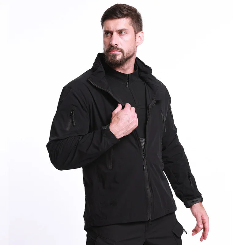 Men Jacket Hooded for Running Hiking Climbing Outdoor Sports Thermal Cycling Clothes 2024 Autumn Windproof Apparel Riding Jacket