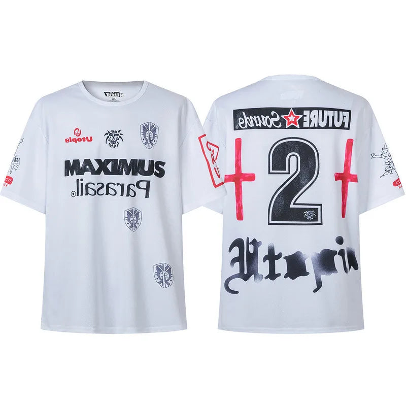 Wholesale American High Quality Football Jersey T-shirt Men's Sports T-Shirt Oversized Fit Fashion Design