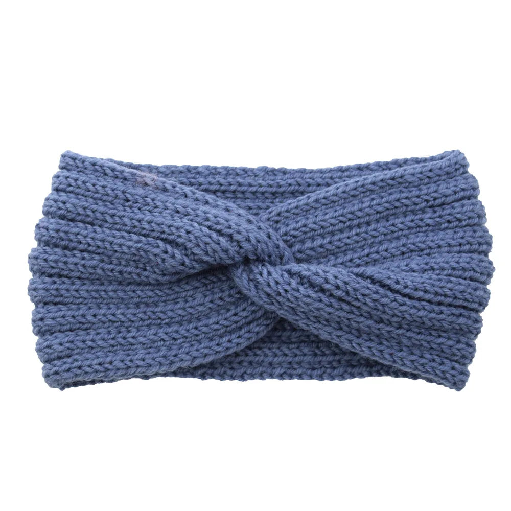Winter Warm Knitted Knot Cross Headband for Women Girls Autumn Elastic Hair Holder Hair Band Solid Headwear Hair Accessories