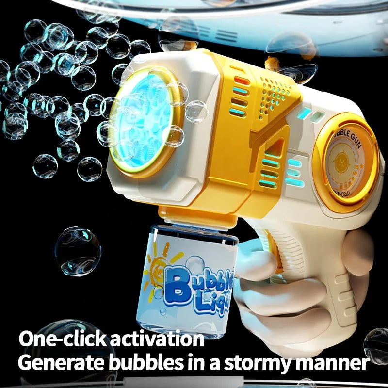 Hot Selling Bubble Guns Soap Toy for Kids Electric Bubble Gun With Light Automatic Bubble Gun for Wedding Toys