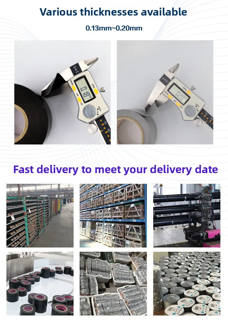 Heavy Duty Waterproof PVC Duct Tape Rubber Home Camp 48mm Soft Plastic Pipe Wrapping Single Sided Heat Resistant Masking