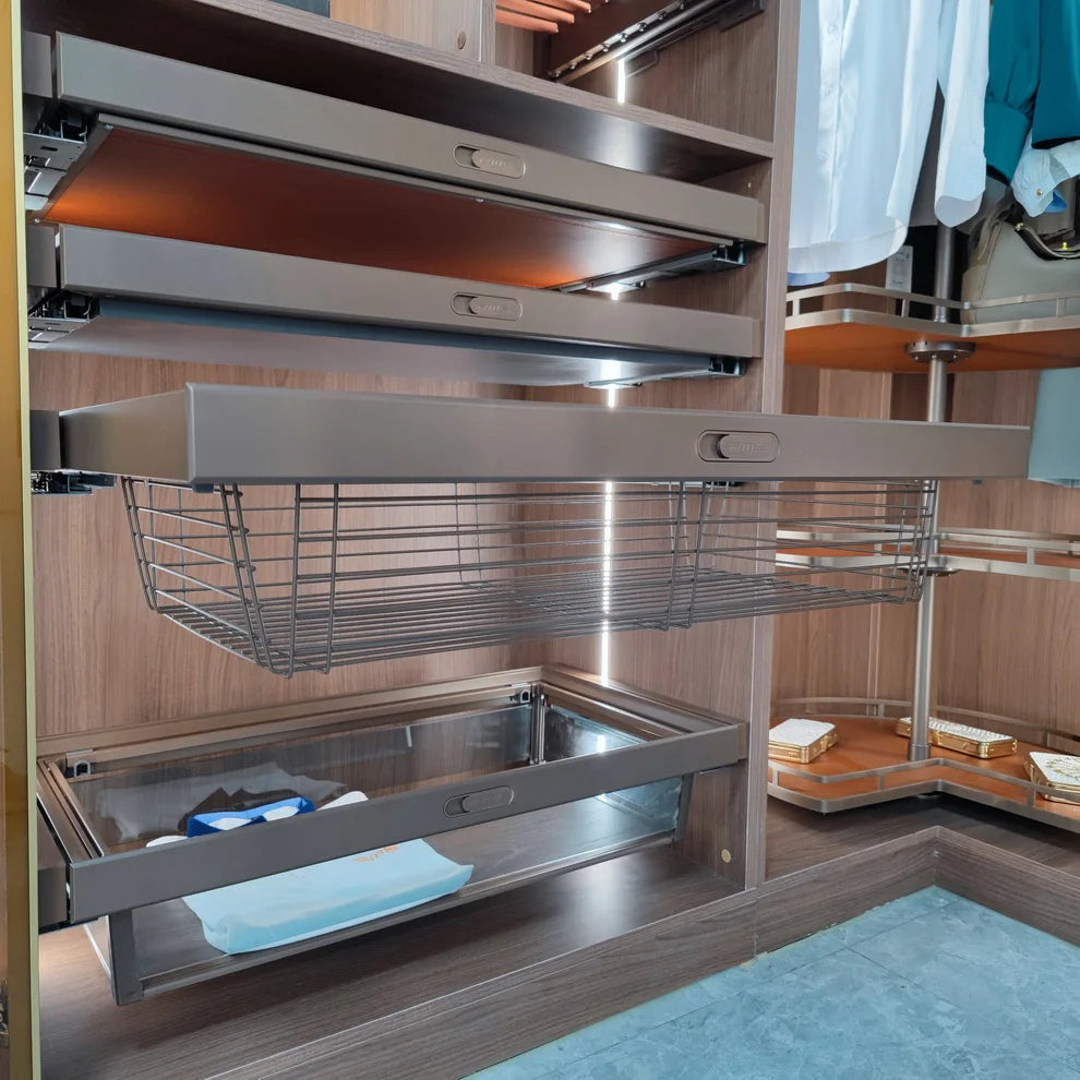 Home Improvement Organizer Systems Pull Out Wardrobe Wire Drawer Basket