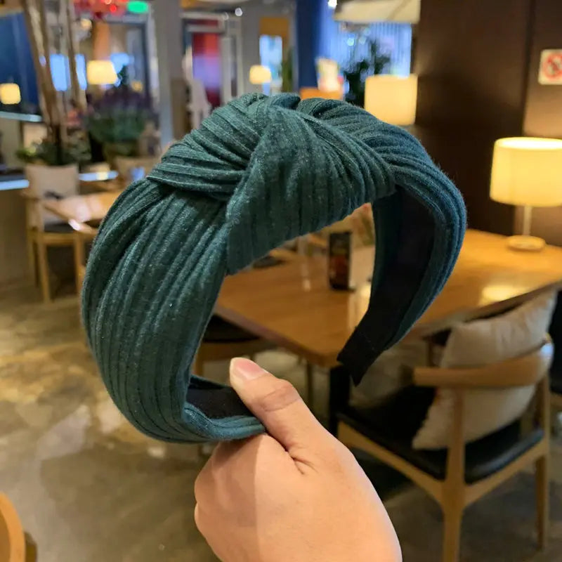 Winter Golden Chain Woolen Headband For Women Korea Handmade Soft Fur Hairband Hot Sale Outdoor Hair Accessories Headwear