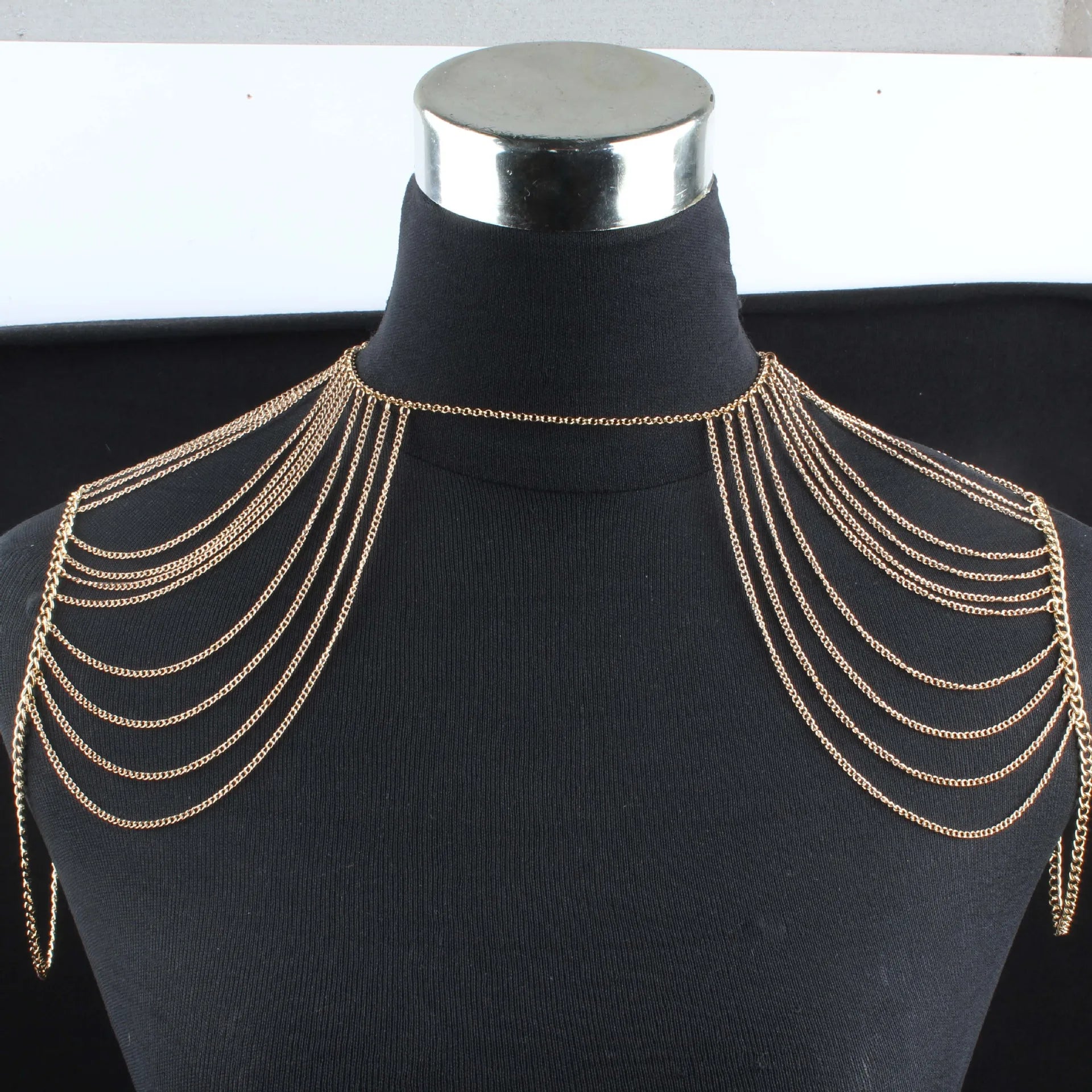 2021 new fashion body with two shoulder jewellery women's shoulder chain Wedding Neckalce jewellery golden necklace body jewelry