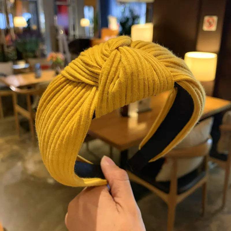 Winter Golden Chain Woolen Headband For Women Korea Handmade Soft Fur Hairband Hot Sale Outdoor Hair Accessories Headwear