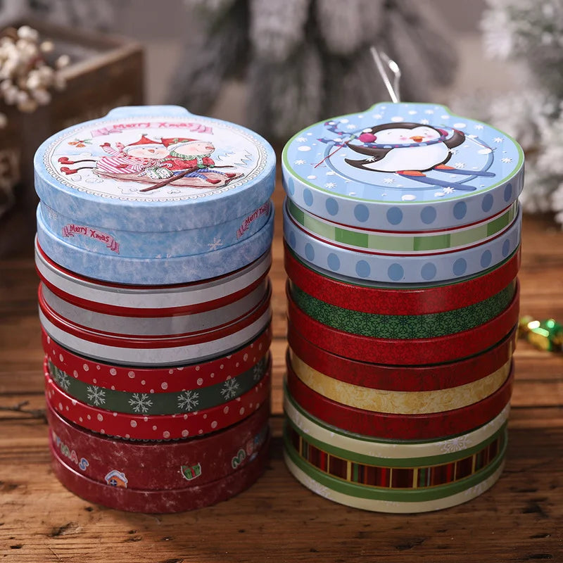 Christmas Candy Gift Packaging Iron/Tin Box Sweet Jar Christmas Tree Hanging Ornament Party Handmade Cookies Decoration