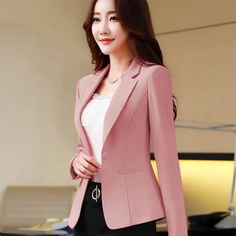 Suit Jacket Women Spring And Autumn Women's Suits Coat Long Sleeve 2025 New Season Korean Fashion Slim Top Women Blazer Black