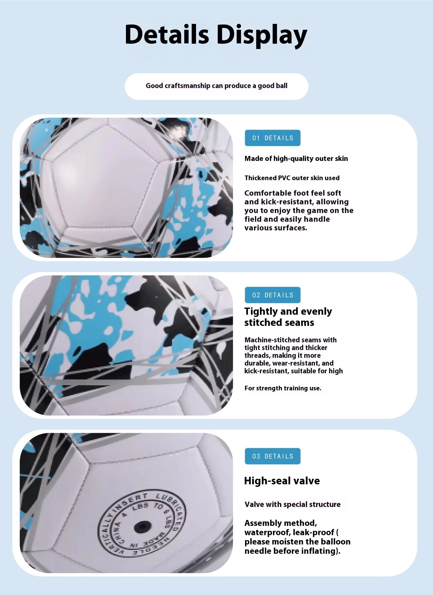 Machine-Sewn PVC Football No. 5 for Adults No. 4 3 for Primary & Secondary School Training Wholesale Competition Footballs