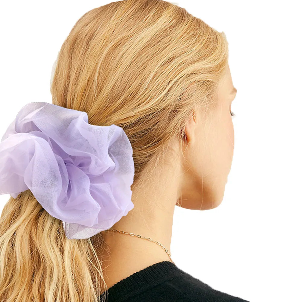 2020Korean Big Size Organza Hair Scrunchies For Women Elastic Hair Bands Girl Headwear Ponytail Holder Hair Tie Hair Accessories