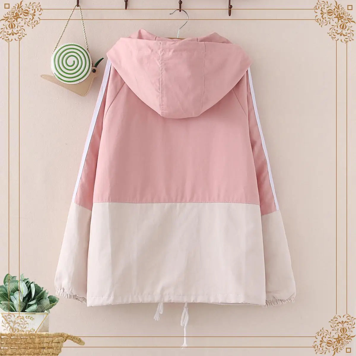 Windbreaker Jacket Women 2025 Spring Women Hooded Jacket Coats Zipper Trench Patchwork Woman Basic Casual Femme Jaqueta Feminina