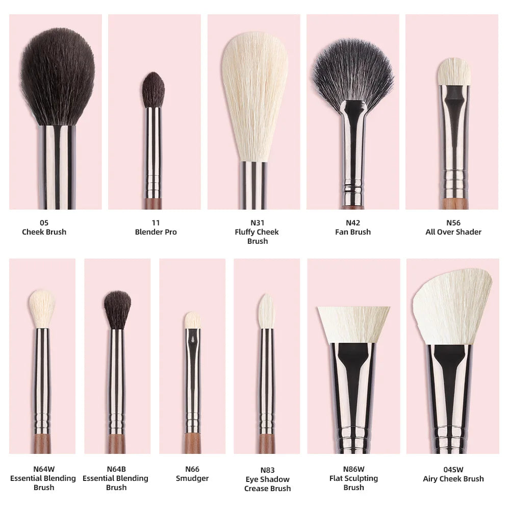 BETHY BEAUTY 1 PC Goat Hair Highlight Brush Blusher Blender Makeup Brushes Powder Blending Soft Make Up Tools for Face Cheek