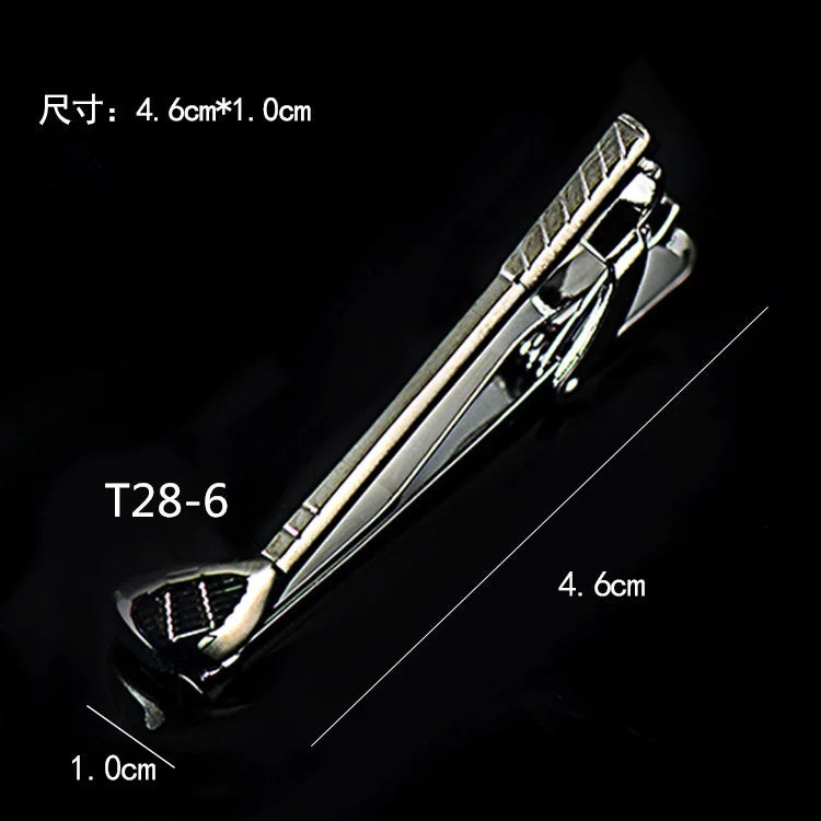 High Quality Metal Tie Clip Black Color Glasses Feather Necktie Clips Pin Luxulry Jewelry Gifts for Men Accessories