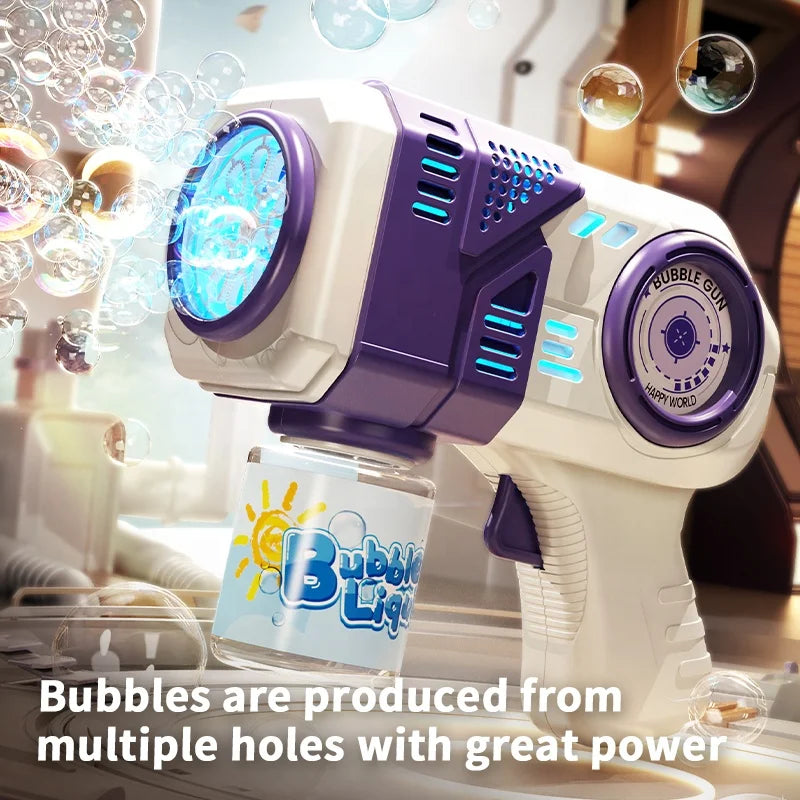 Hot Selling Bubble Guns Soap Toy for Kids Electric Bubble Gun With Light Automatic Bubble Gun for Wedding Toys