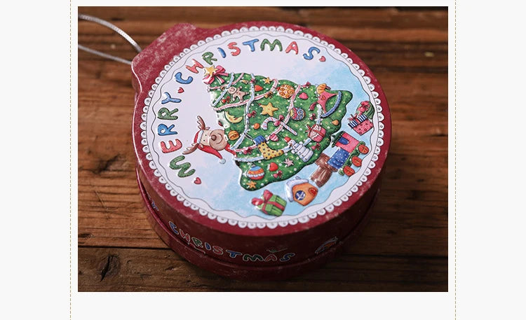 Christmas Candy Gift Packaging Iron/Tin Box Sweet Jar Christmas Tree Hanging Ornament Party Handmade Cookies Decoration