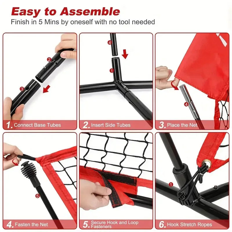 SeeMore Portable Training Equipment American Football Baseball Soccer Hanging Target Net with Holes for Soccer Training