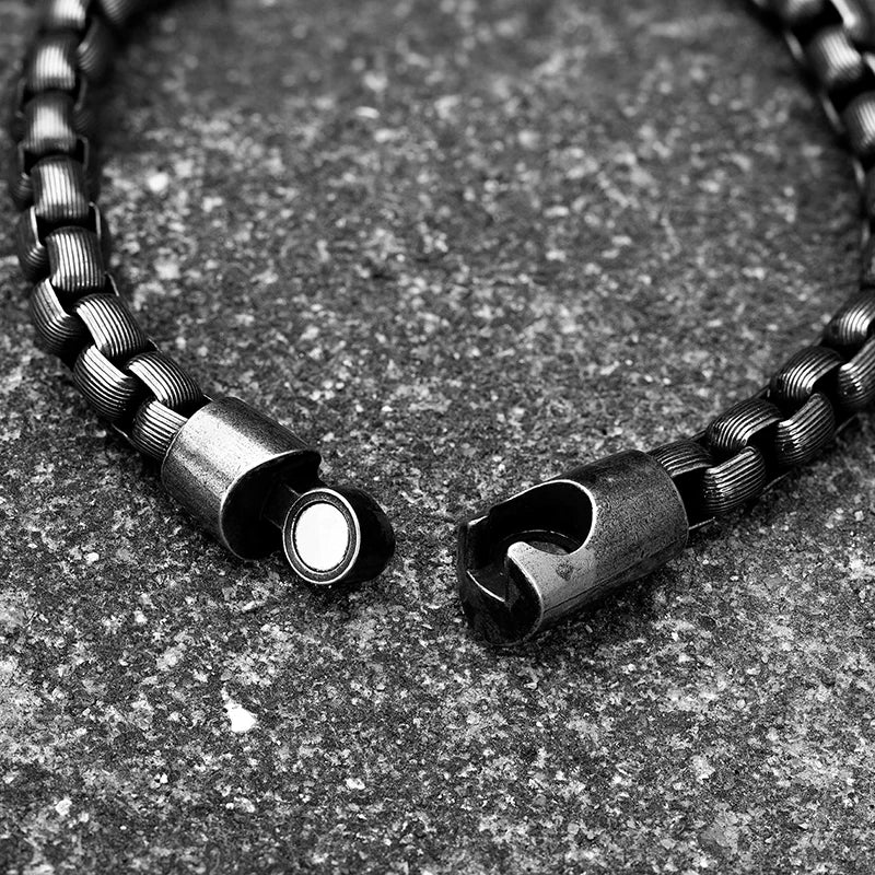 Stainless Steel Bracelet Men Vintage Hand Chain Punk Motorcycle Accessories boy Jewelry Retro Metal Charm Bracelets Friends Gift