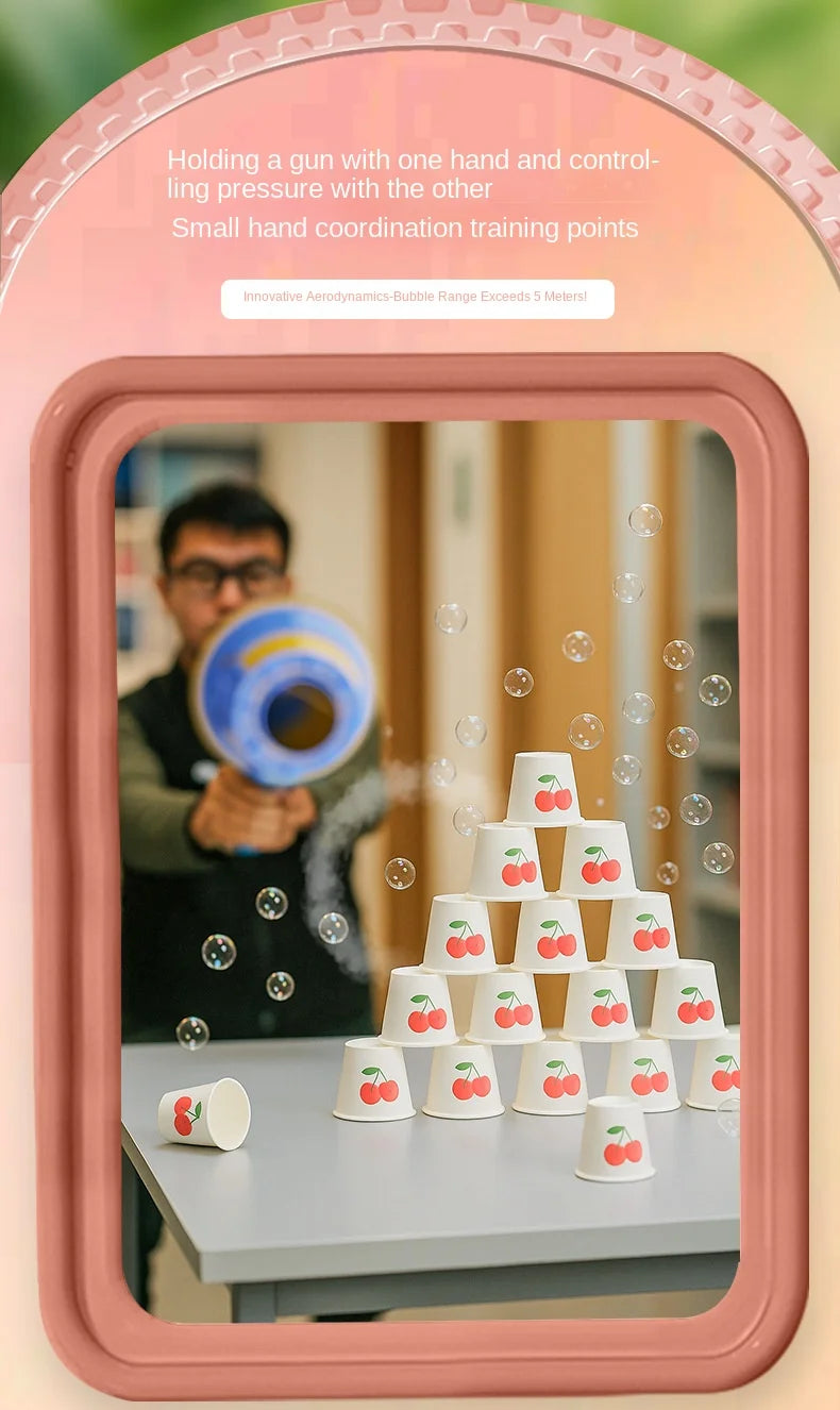 Air Gun Creative Handheld Air Bubble Machine Outdoor Bubble-Blowing Gun Toy for Boys Girls Children New Type Creative Children's