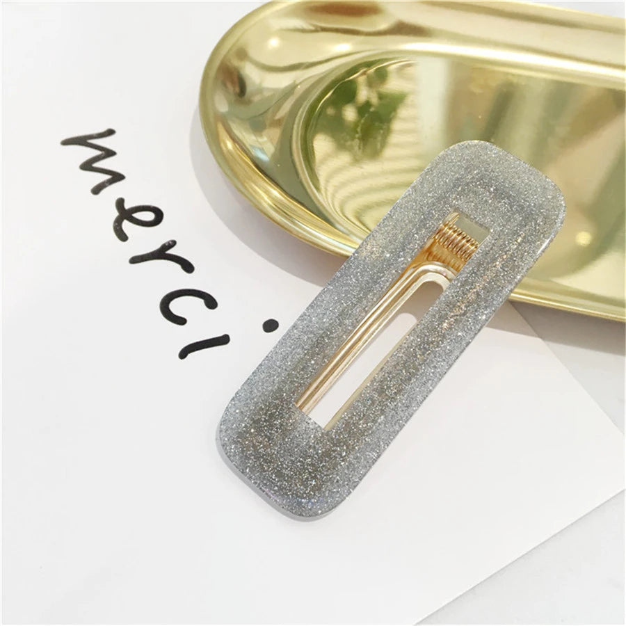 Big Hair Accessories Women Head Pins Fashion Jewelry Water Drop Rectangle Acrylic Hair Clip Barrettes Headwear for Girls 2019