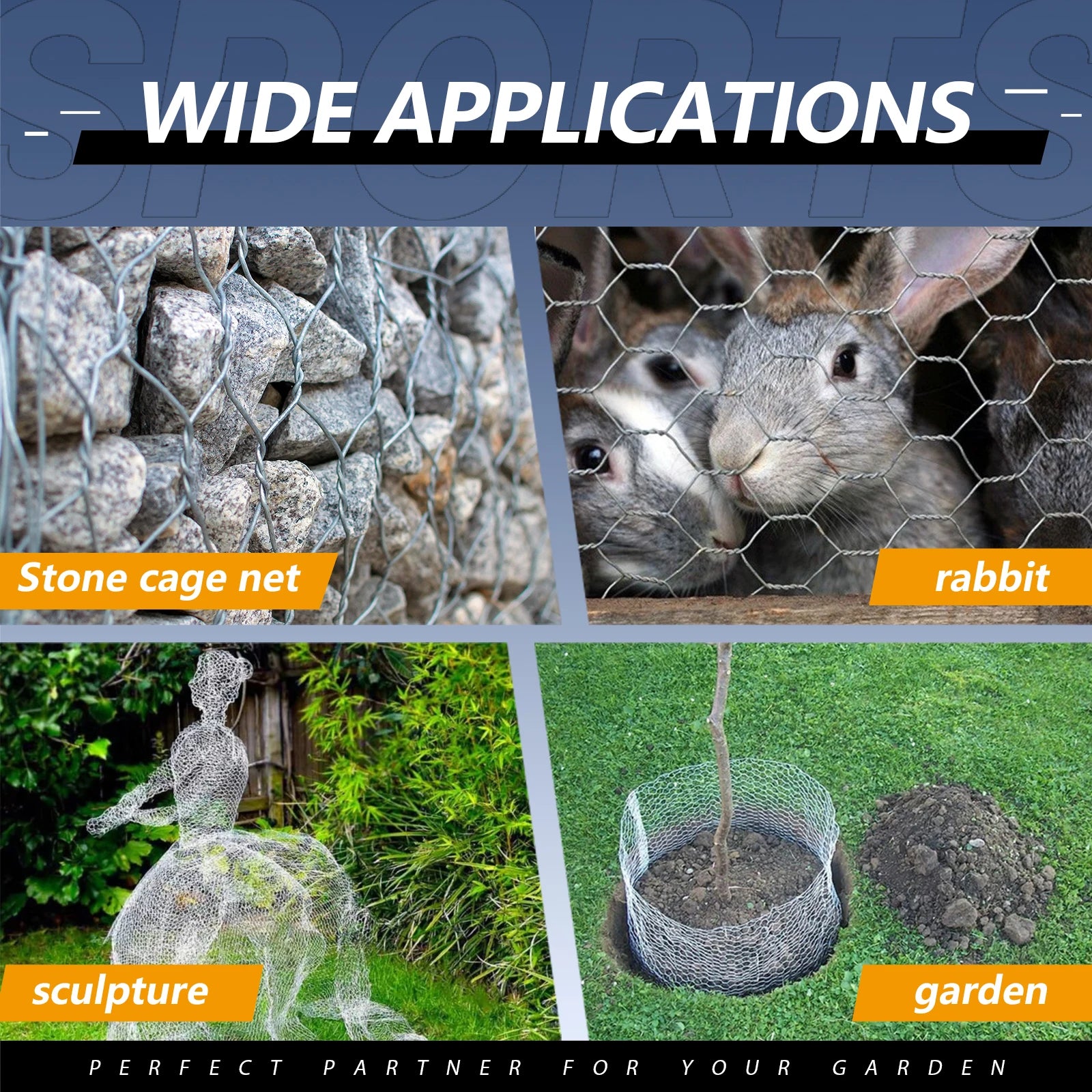 Hexagonal Wire Mesh Wire Roll 23 Gauge  16inch X 40ft Diamond Mesh, Chainlink Fence, Heavy Duty Wire Roll for Home Improvement