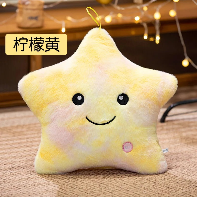Cute Star LED Light Glow in Dark Stuffed Pillow Doll Luminous Pillow Toy with PP Cotton Filling Kids Toys for Children